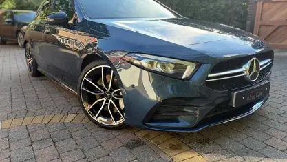 Used Mercedes A35 AMG Premium 306 HP (225 kW) 2021 Blue Hatchback