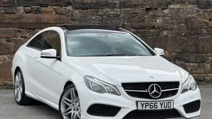 Used Mercedes E350 AMG line 258 HP (189 kW) 2016 White Coupe