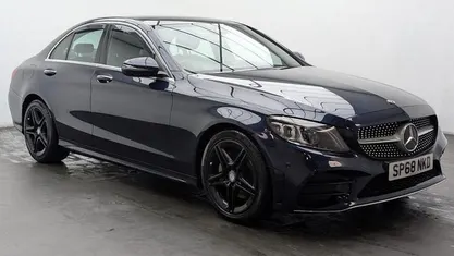 Blue Used 2018 Mercedes C220 AMG line Sedan | £17,250 (Fair price)