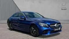 Brilliant blue metallic Used 2018 Mercedes C220 AMG Line Premium Sedan | £18,044 (Fair price)