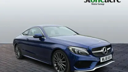 Used Mercedes C200 AMG line 184 HP (135 kW) 2018 Blue Coupe