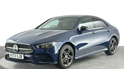 Used Mercedes CLA250e AMG line 218 HP (160 kW) 2023 Blue Coupe