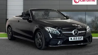 Used Mercedes C200 AMG line 198 HP (145 kW) 2019 Black Cabriolet