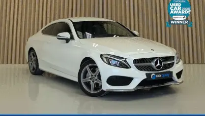 Used Mercedes C220 AMG line 170 HP (125 kW) 2018 White Coupe