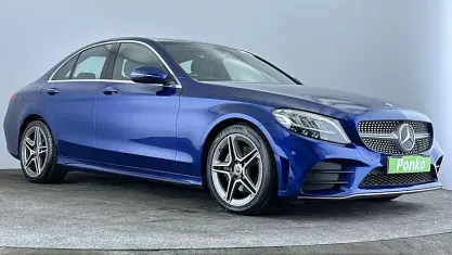 Used Mercedes C220 AMG line 194 HP (142 kW) 2019 Blue Sedan