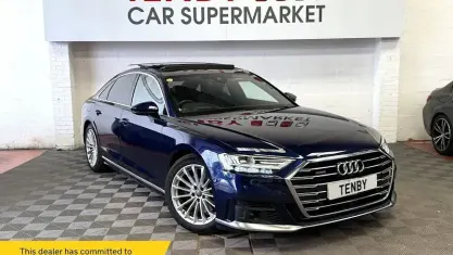 Used Audi A8 S-Line 286 HP (210 kW) 2019 Blue Sedan