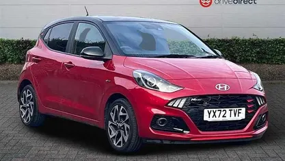 Pearl dragon red Used 2022 Hyundai i10 N Line Hatchback | £11,849 (Fair price)