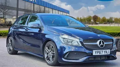 Used Mercedes A200 AMG line 136 HP (100 kW) 2017 Blue Hatchback