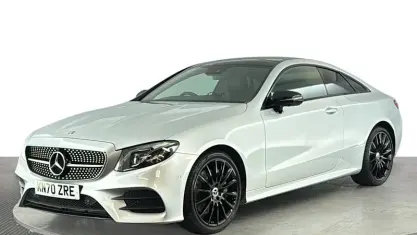 Used Mercedes E350 AMG line 313 HP (230 kW) 2019 Silver Coupe