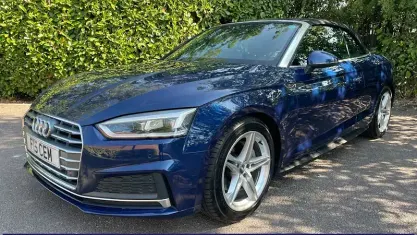 Used Audi A5 Cabriolet S-Line 190 HP (139 kW) 2018 Blue Cabriolet