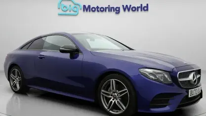 Used Mercedes E300 AMG line 245 HP (180 kW) 2020 Blue Coupe