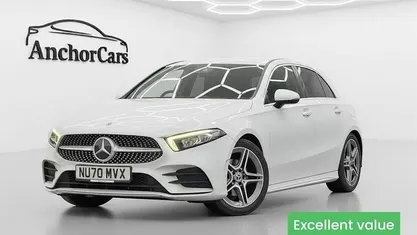 Used Mercedes A200 AMG line 163 HP (119 kW) 2020 White Hatchback