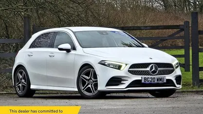 Used Mercedes A200 AMG line 163 HP (119 kW) 2020 White Hatchback