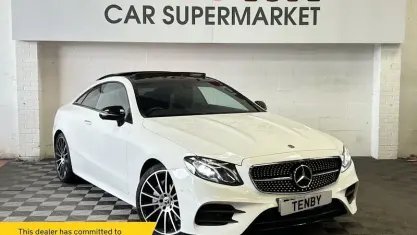 Used Mercedes E220 AMG Line Premium 194 HP (142 kW) 2018 White Coupe