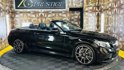 Used Mercedes C300 AMG line 258 HP (189 kW) 2019 Black Cabriolet