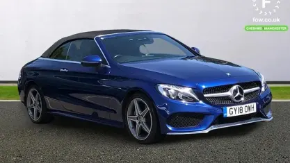 Used Mercedes C220 Active 170 HP (125 kW) 2018 Blue Cabriolet