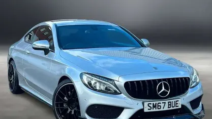 Used Mercedes C220 AMG line 170 HP (125 kW) 2017 Silver Coupe