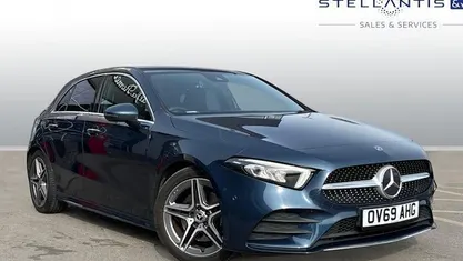 Used Mercedes A220 AMG Line Premium 190 HP (139 kW) 2019 Blue Hatchback