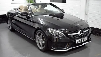 Used Mercedes C200 AMG line 184 HP (135 kW) 2018 Black Cabriolet