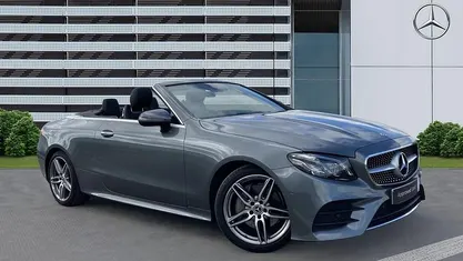 Selenite grey metallic Used 2018 Mercedes E220 AMG Line Premium Plus Cabriolet | £22,713 (Fair price)