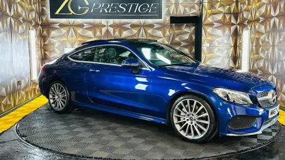 Used Mercedes C250 AMG Line Premium Plus 204 HP (150 kW) 2018 Blue Coupe