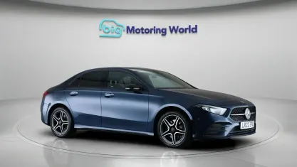 Used Mercedes A250 AMG line 259 HP (190 kW) 2022 Blue Sedan