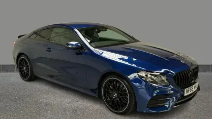 Used Mercedes E350 AMG line 299 HP (219 kW) 2019 Blue Coupe