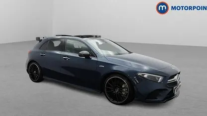 Blue Used 2022 Mercedes A35 AMG Premium Plus Hatchback | £27,849 (Fair price)