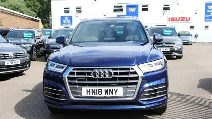 Used Audi Q5 S-Line 252 HP (185 kW) 2018 Navarra blue SUV