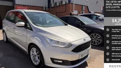 Used Ford Grand C-Max Zetec 120 HP (88 kW) 2017 Silver MPV