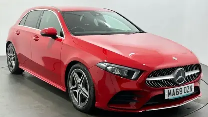Used Mercedes A200 AMG line 163 HP (119 kW) 2019 Red Hatchback