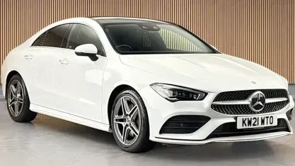 Used Mercedes CLA220 AMG line 190 HP (139 kW) 2021 White Coupe