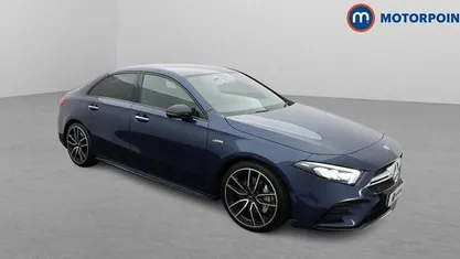 Used Mercedes A35 AMG Premium 306 HP (225 kW) 2021 Blue Sedan