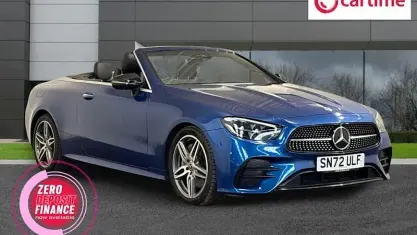 Used Mercedes E300 AMG line 258 HP (189 kW) 2022 Blue Cabriolet