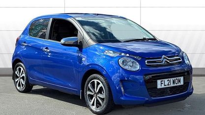 Begagnad Citroën C1 Shine 72 HK (52 kW) 2021 Blå Halvkombi