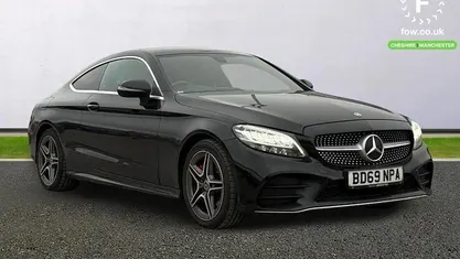 Used Mercedes C300 AMG line 245 HP (180 kW) 2019 Black Coupe