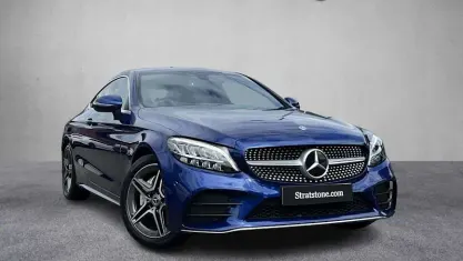 Used Mercedes C200 AMG line 184 HP (135 kW) 2021 Blue Coupe