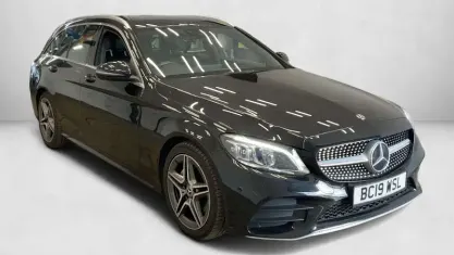 Used Mercedes C200 AMG line 184 HP (135 kW) 2019 Black Estate