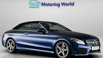 Used Mercedes C220 AMG line 170 HP (125 kW) 2018 Blue Cabriolet