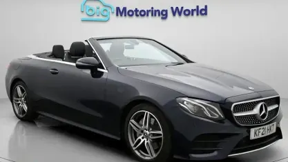 Used Mercedes E220 AMG line 194 HP (142 kW) 2021 Blue Cabriolet