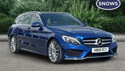 Begagnad Mercedes C220 AMG Line Premium Plus 170 HK (125 kW) 2018 Blå Kombi