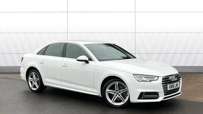 White Used 2018 Audi A4 S-Line Sedan | £12,860 (Fair price)