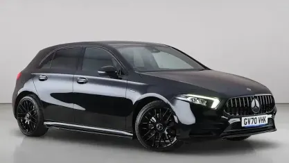 Used Mercedes A250 AMG line 218 HP (160 kW) 2021 Black Hatchback