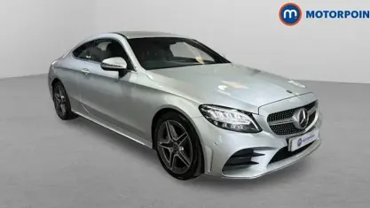 Begagnad Mercedes C200 AMG line 184 HK (135 kW) 2019 Silver Sportkupé