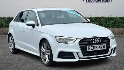 Used Audi A3 Sportback S-Line 150 HP (110 kW) 2018 White Hatchback