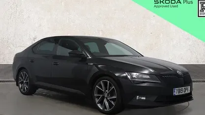 Used Skoda Superb SportlinePlus 190 HP (139 kW) 2019 Black Hatchback