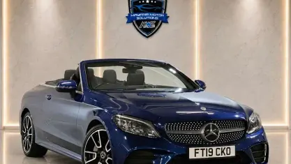 Used Mercedes C300 AMG Line Premium 258 HP (189 kW) 2019 Blue Cabriolet