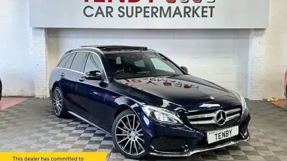 Used Mercedes C250 AMG Line Premium Plus 204 HP (150 kW) 2016 Blue Estate