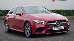 Metallic volcano red Used 2021 Mercedes A250 AMG line Hatchback | £14,698 (Fair price)