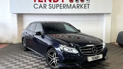 Used Mercedes E220 AMG 177 HP (130 kW) 2016 Blue Sedan
